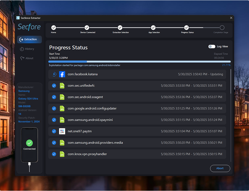 Secfore App View Interface